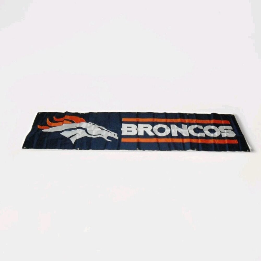 Denver Broncos Embroidered Flag Banner 8 ft. X 2 ft. New Nfl